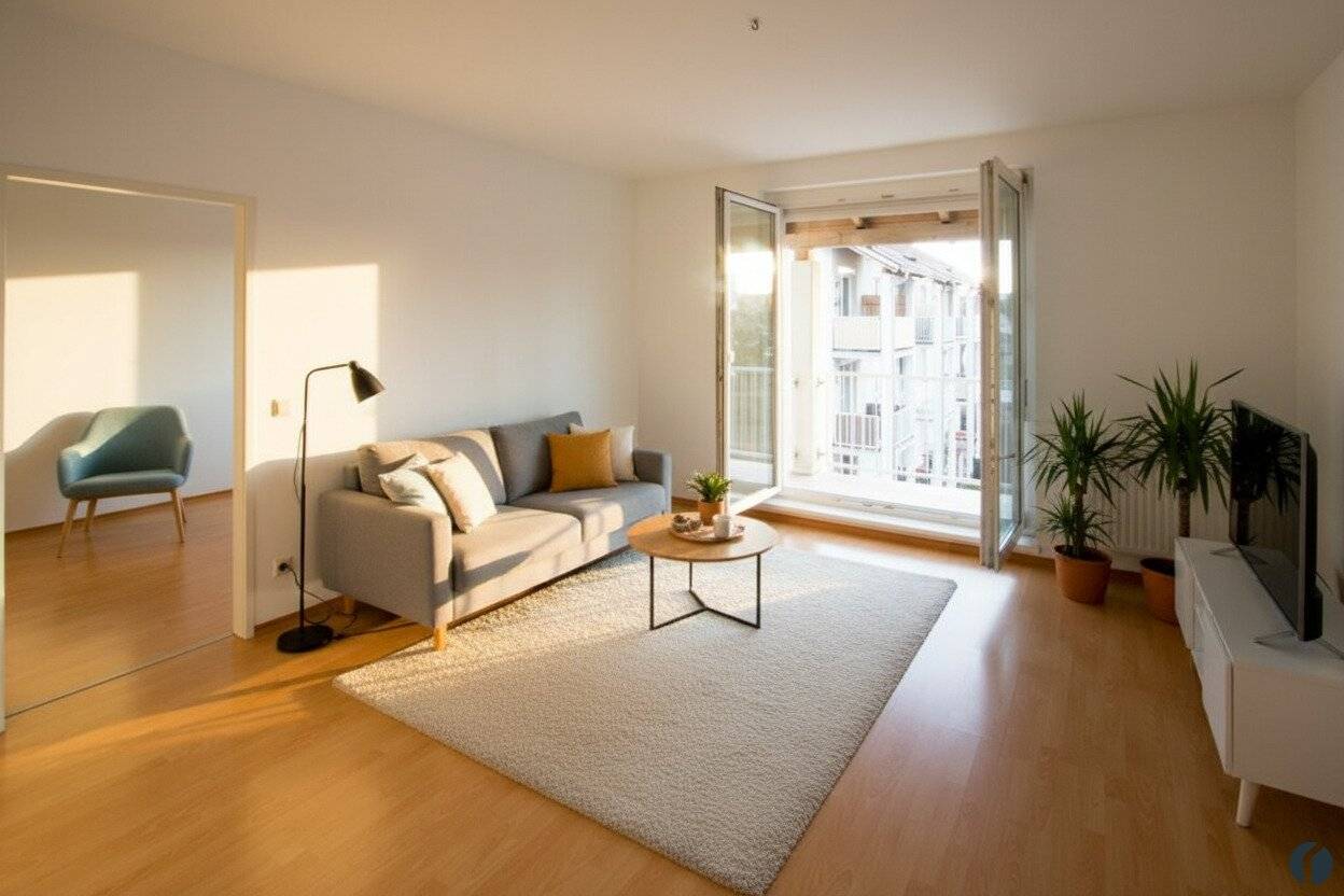 Sonnige Wohnung mit schöner Raumaufteilung, Balkon, 2 Parkplätze