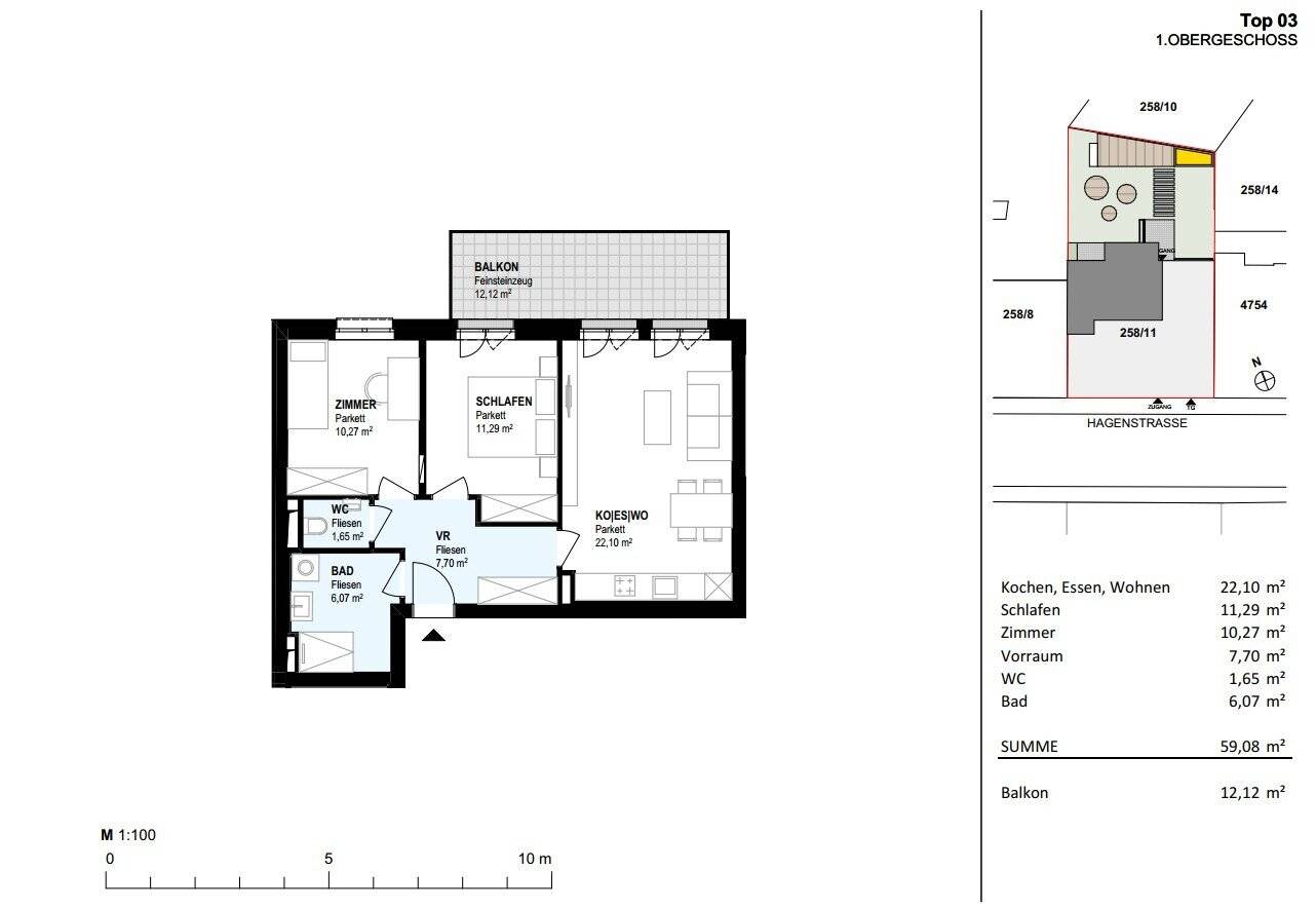 Neubau Wohnung mit Terrasse in grünem Innenhof