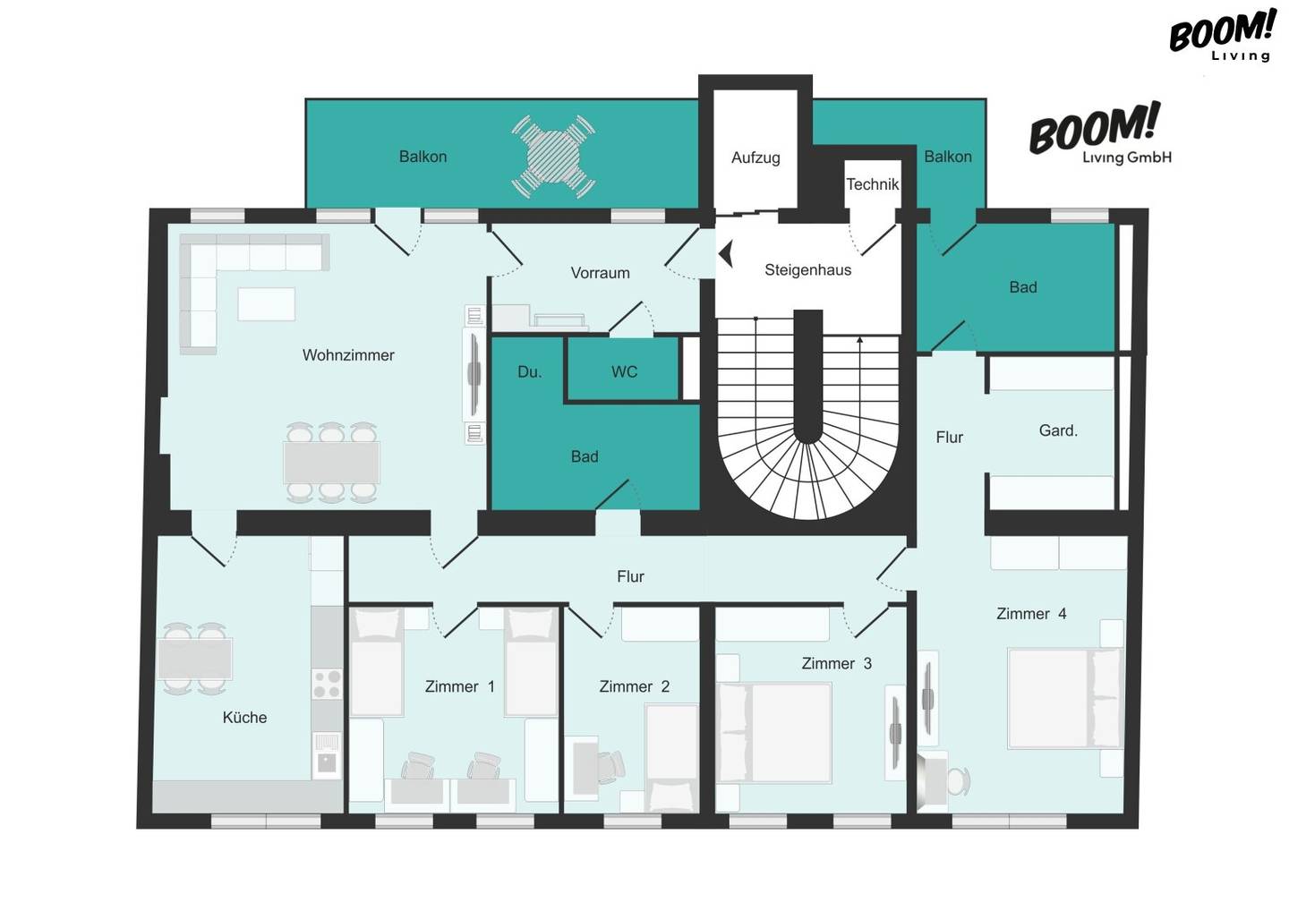 Elegante 5-Zimmer-Familienwohnung mit Balkon in gefragter Lage des 2. Bezirks