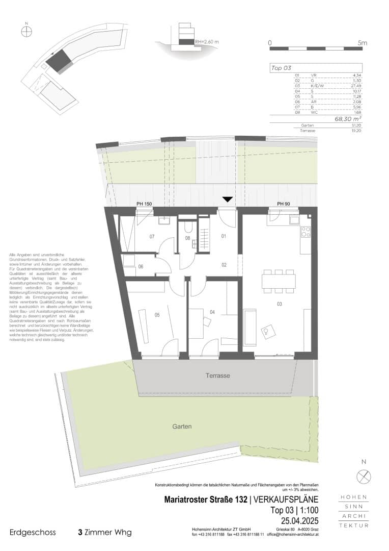 Apartment with terrace and garden by the stream