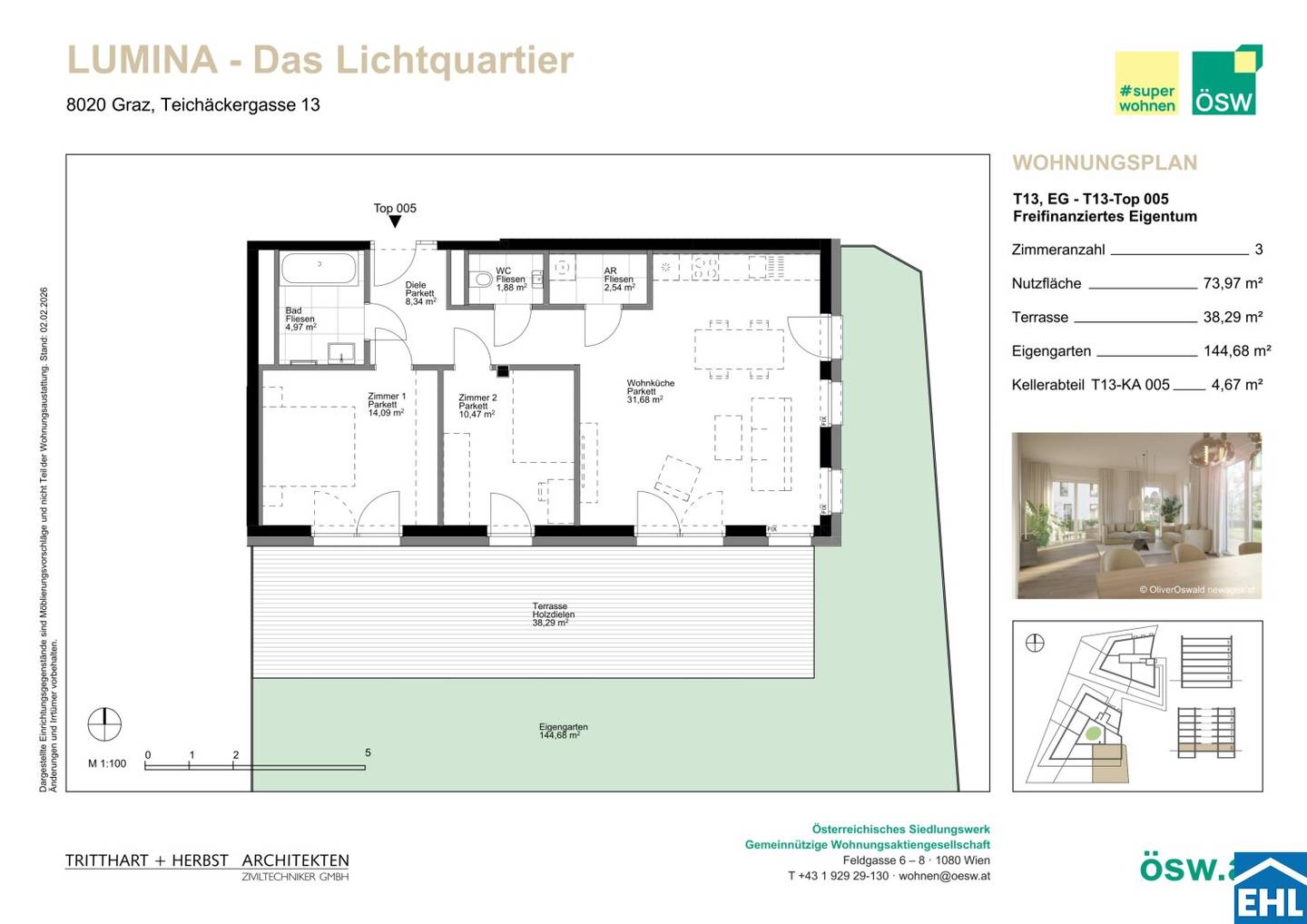 Wohnung Lichtquartier Helle Räume und Freiflächen