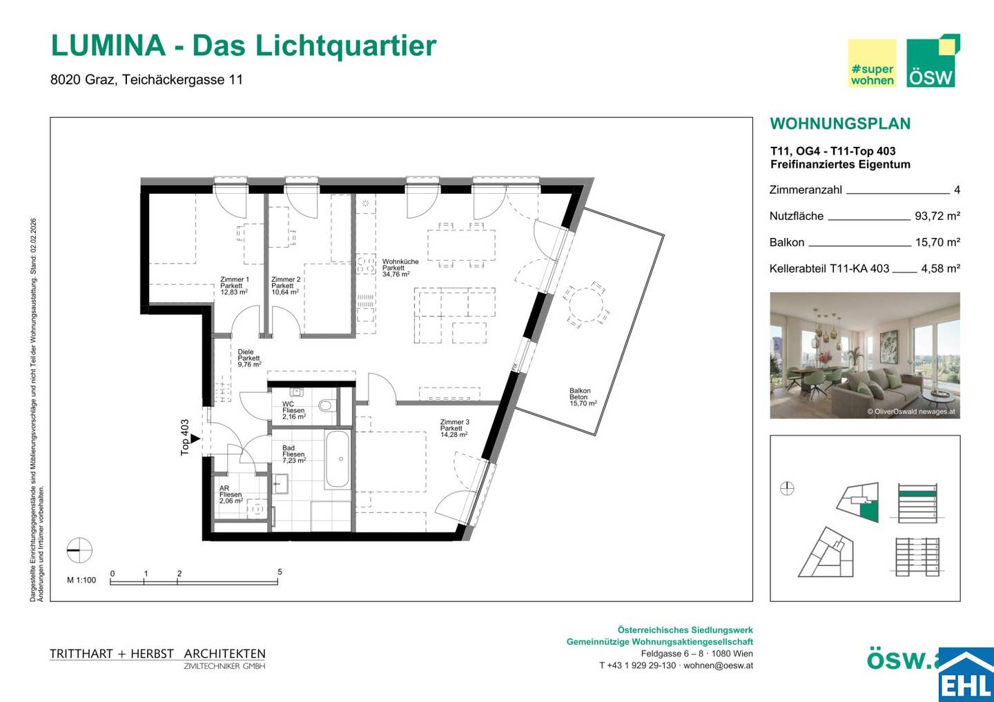 Wohnung Erstbezug hell durchdacht mit Balkon