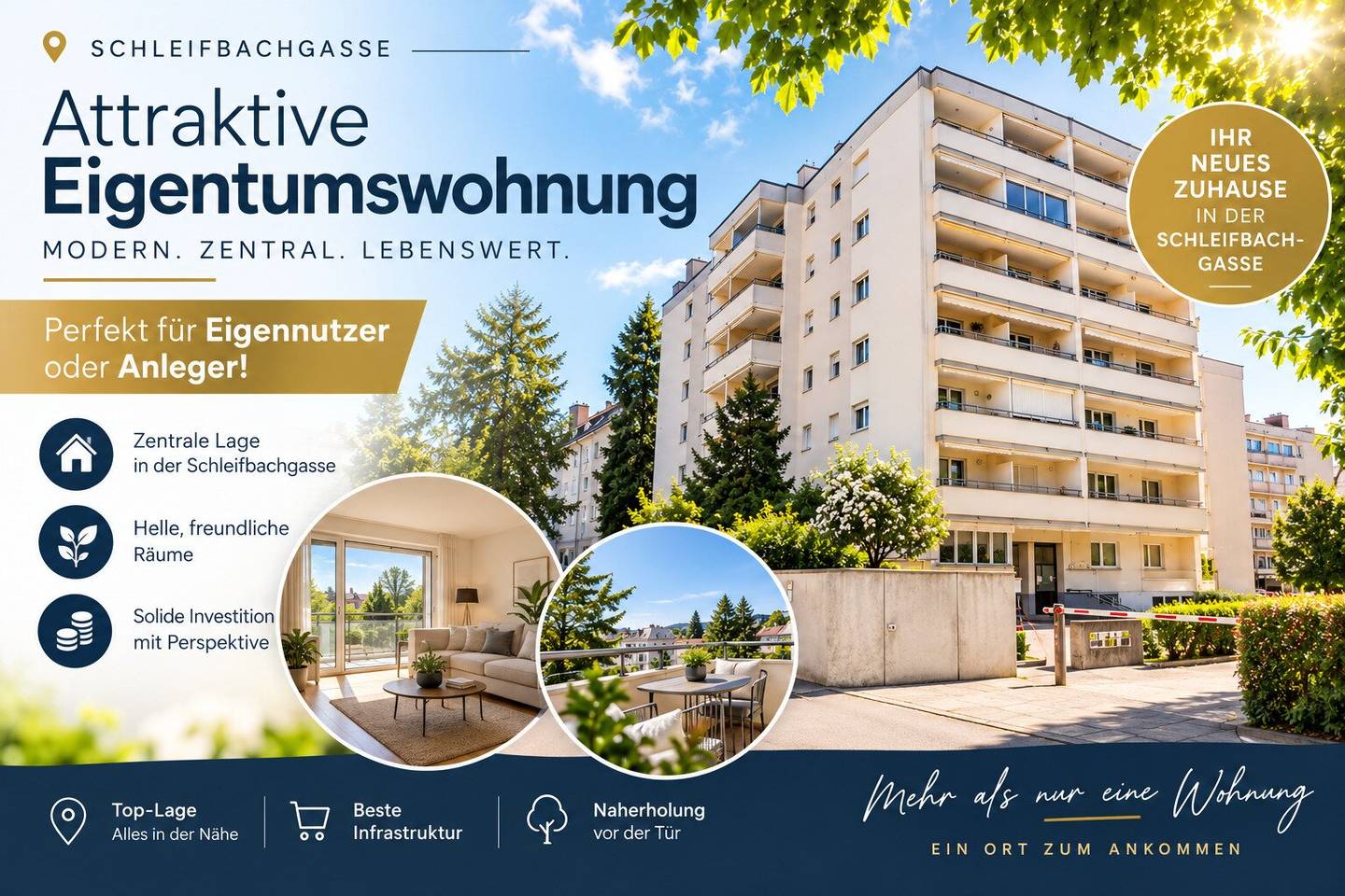 Wohnung nahe der Mur mit Balkon und Parkplatz