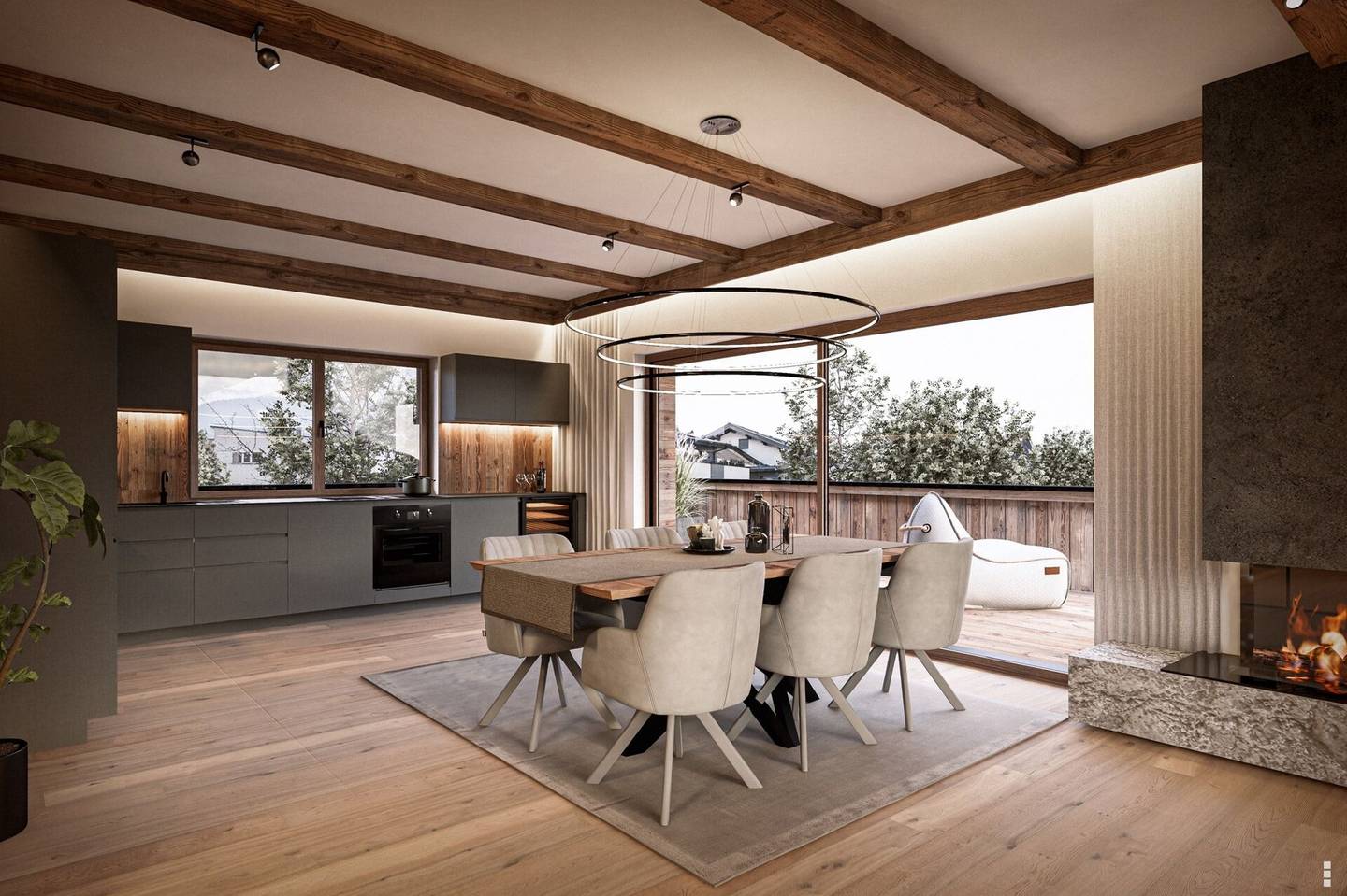 Lichtdurchflutete Dachgeschosswohnung mit Panoramaterrasse und Blick auf den Wilden Kaiser