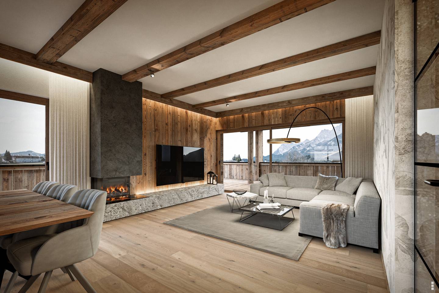 Lichtdurchflutete Dachgeschosswohnung mit Panoramaterrasse und Blick auf den Wilden Kaiser