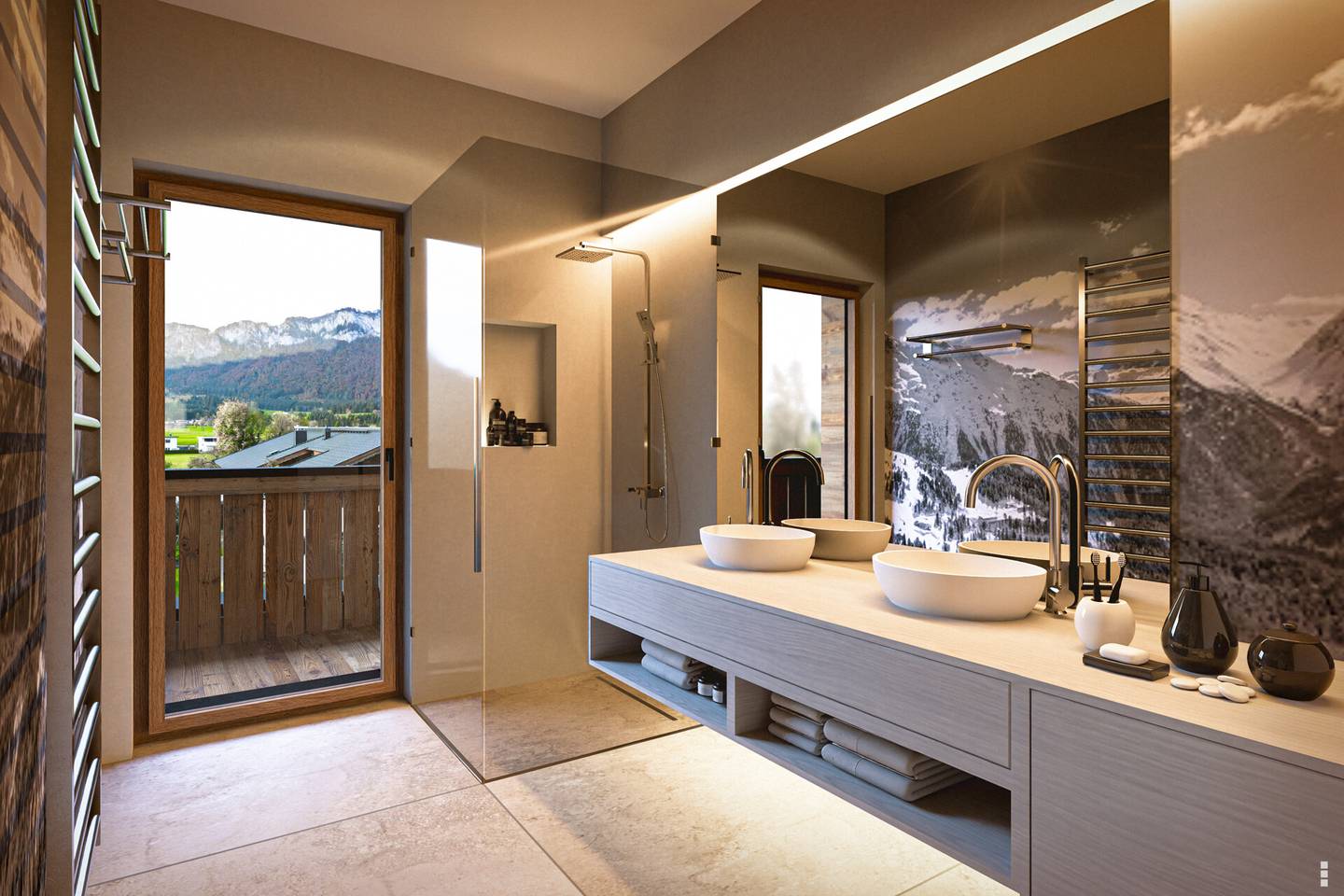 Helle Dachgeschosswohnung mit großer Terrasse und Bergblick