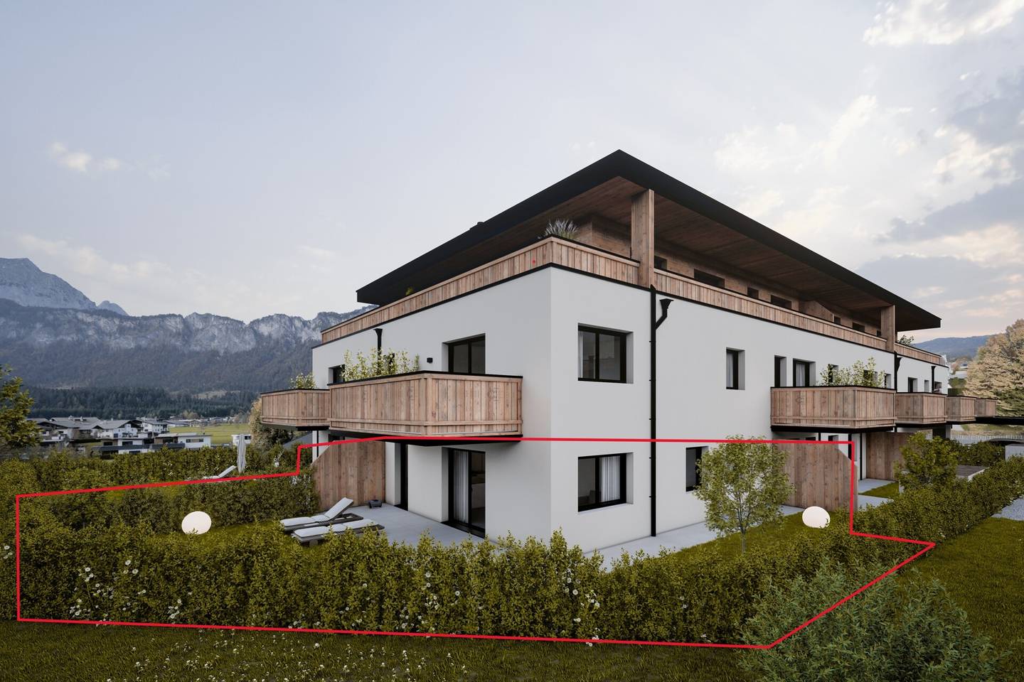 Erdgeschosswohnung with private garden and large terrace