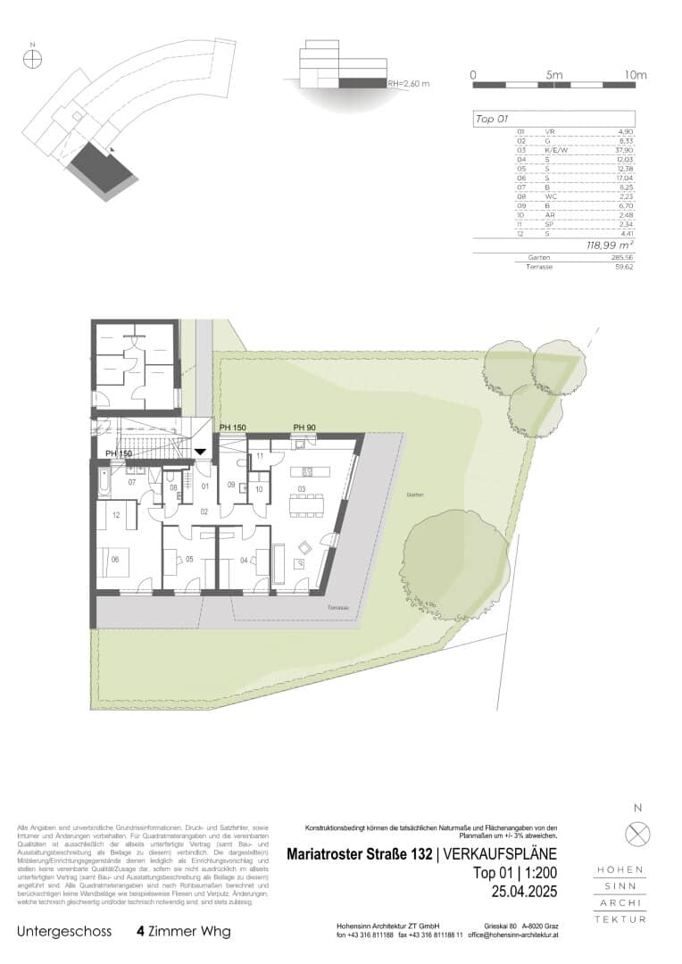 Wohnung with large garden and terrace