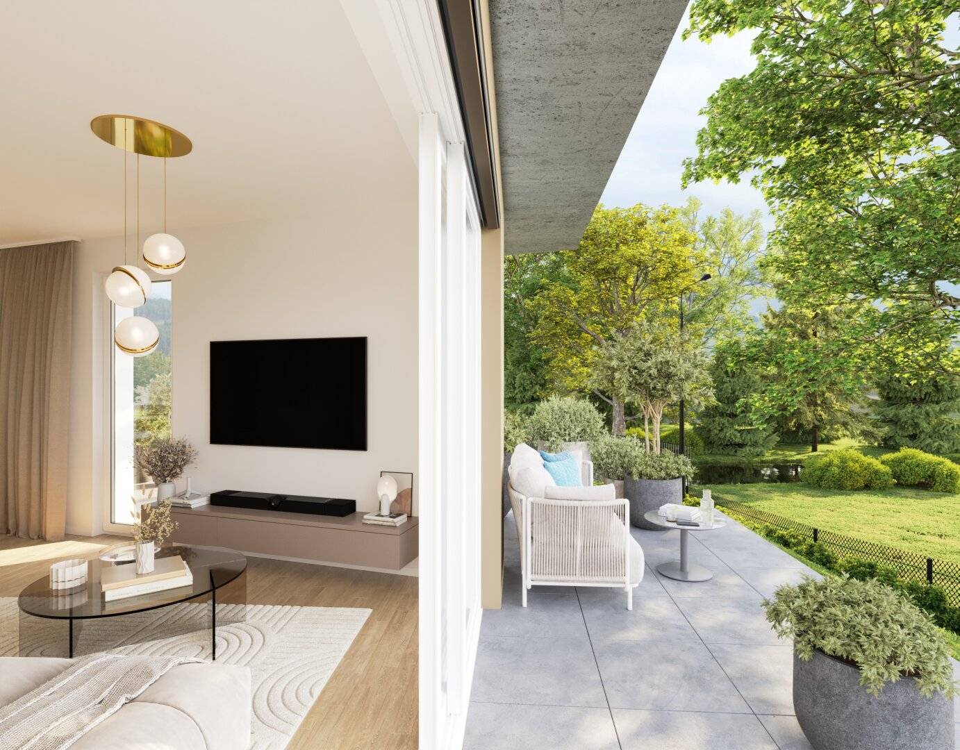 Wohnung mit Terrasse Garten Begehbarer Kleiderschrank