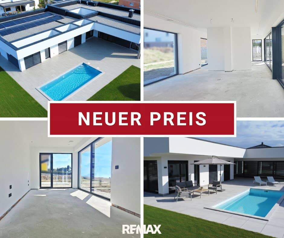 Neubau-Bungalow mit Pool und Doppelgarage