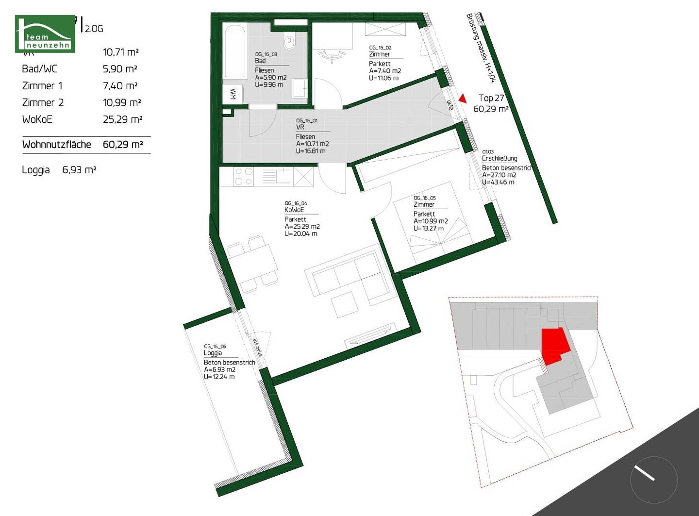 Neubauwohnung mit Loggia und Lift