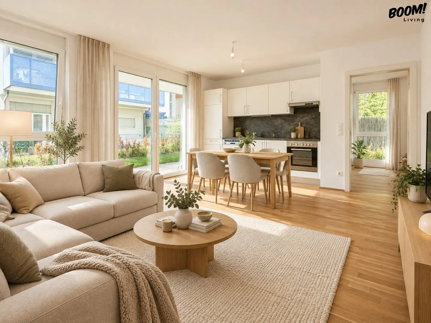 3-Room Garden Apartment with Garage