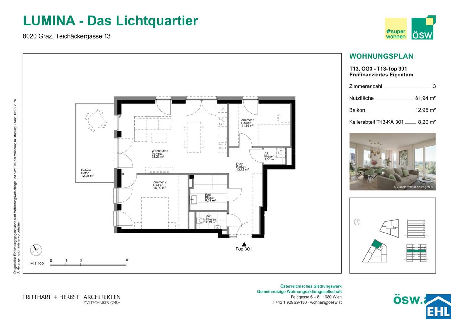 Helle Neubauwohnung mit Balkon und Fernwärme