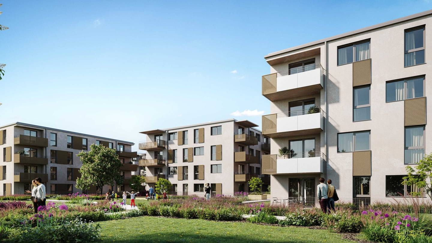 Subsidized 3-room rental apartment with south balcony, high-quality fittings, St. Pölten Teufelhof, 1 parking space included, mechanical ventilation
