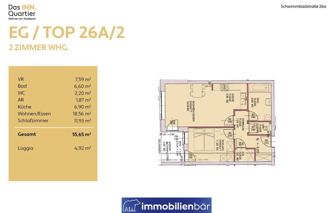 2,5-Zimmer-Wohnung mit Loggia am Stadtpark