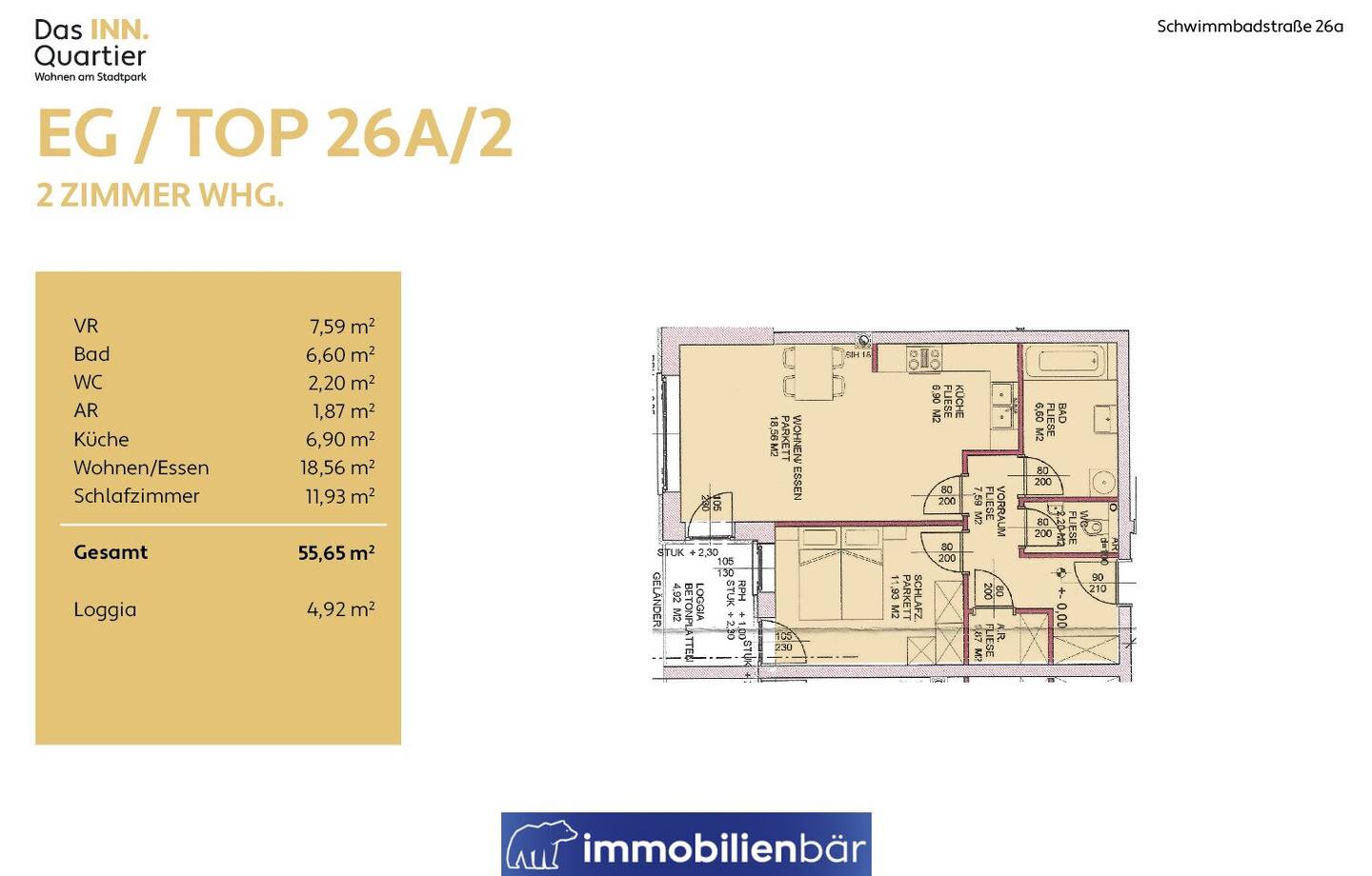 Apartment directly at Stadtpark Ried with loggia