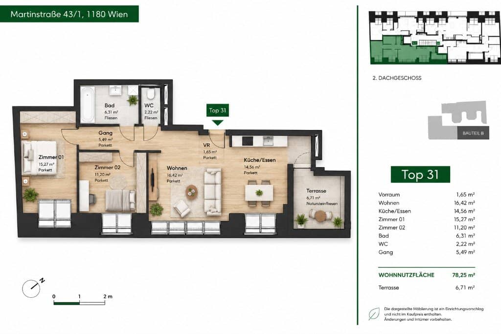 MARTIN - 3-Zimmer-Wohnung mit Terrasse in Währing