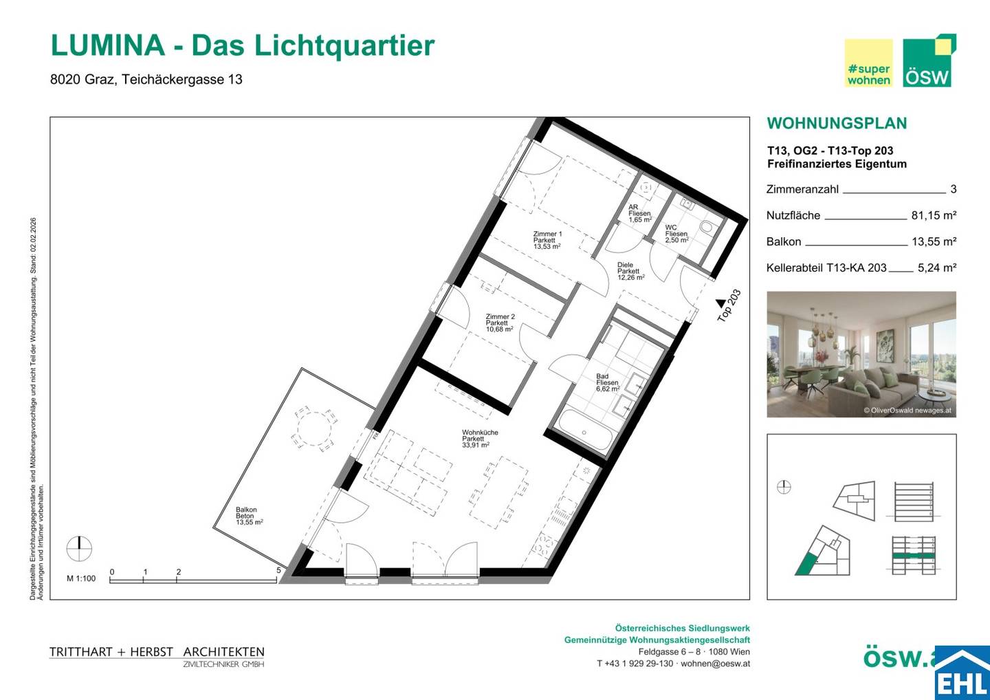 Wohnung Autofreies Quartier Lichtdurchflutet