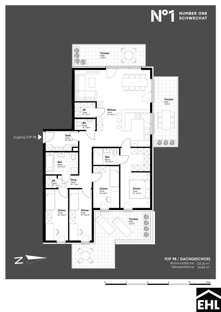 Wohnung am Hauptplatz Erstbezug Balkon