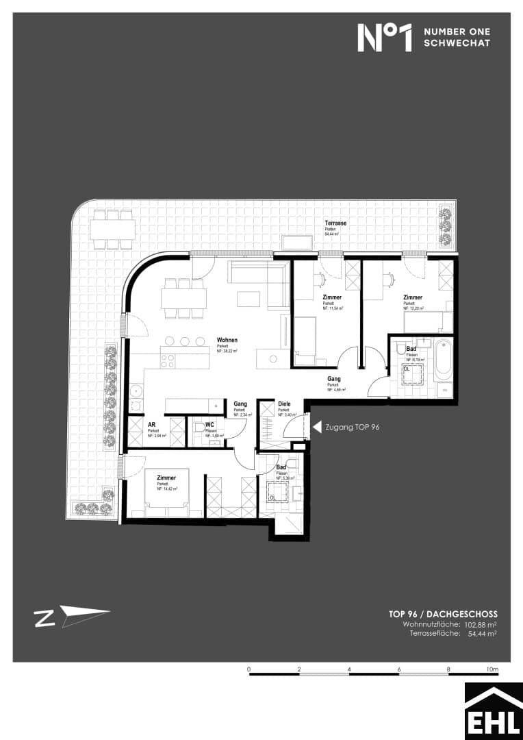 Wohnung zentrale Lage im Zentrum mit großzügiger Terrasse Erstbezug