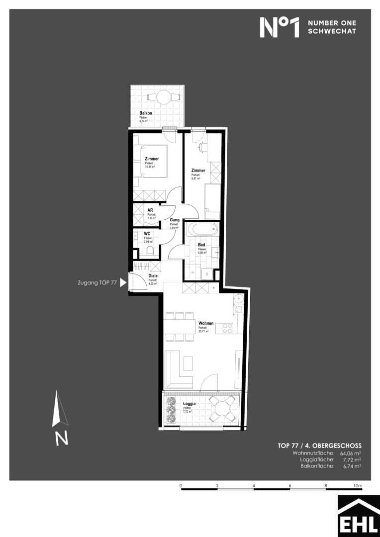 Wohnung Neubau mit Balkon am Hauptplatz