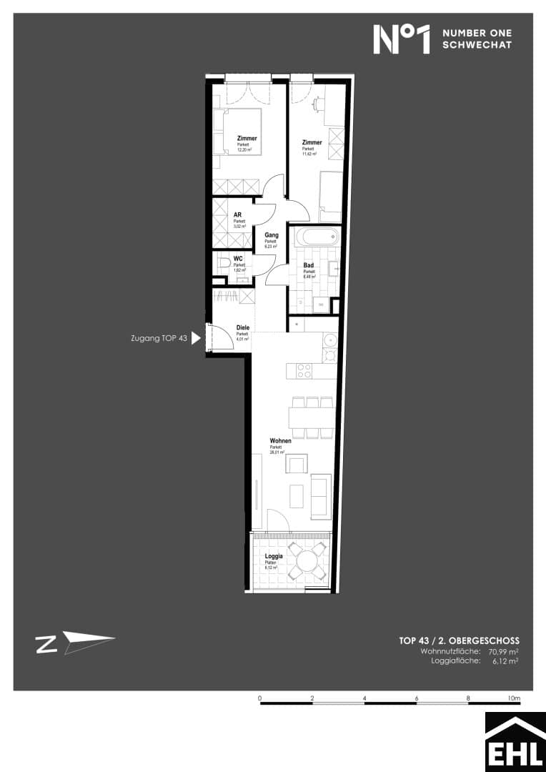 Apartment newly built at Main Square with loggia