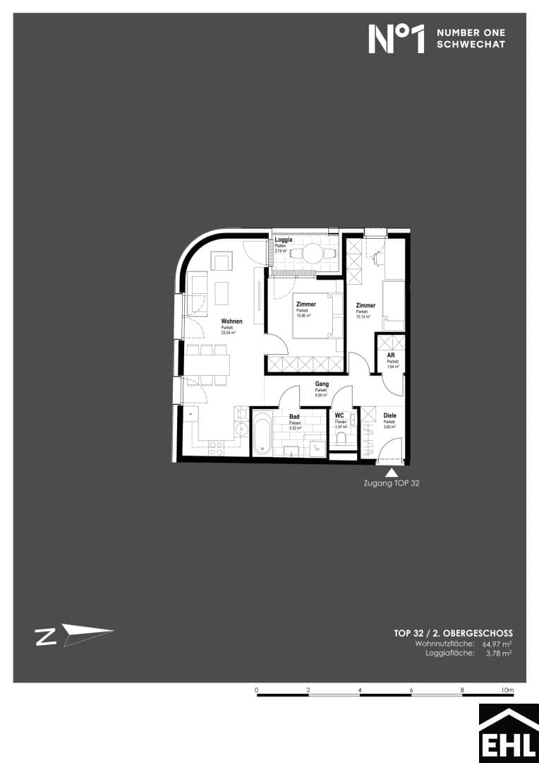 Wohnung Hauptplatz Schwechat Erstbezug Loggia