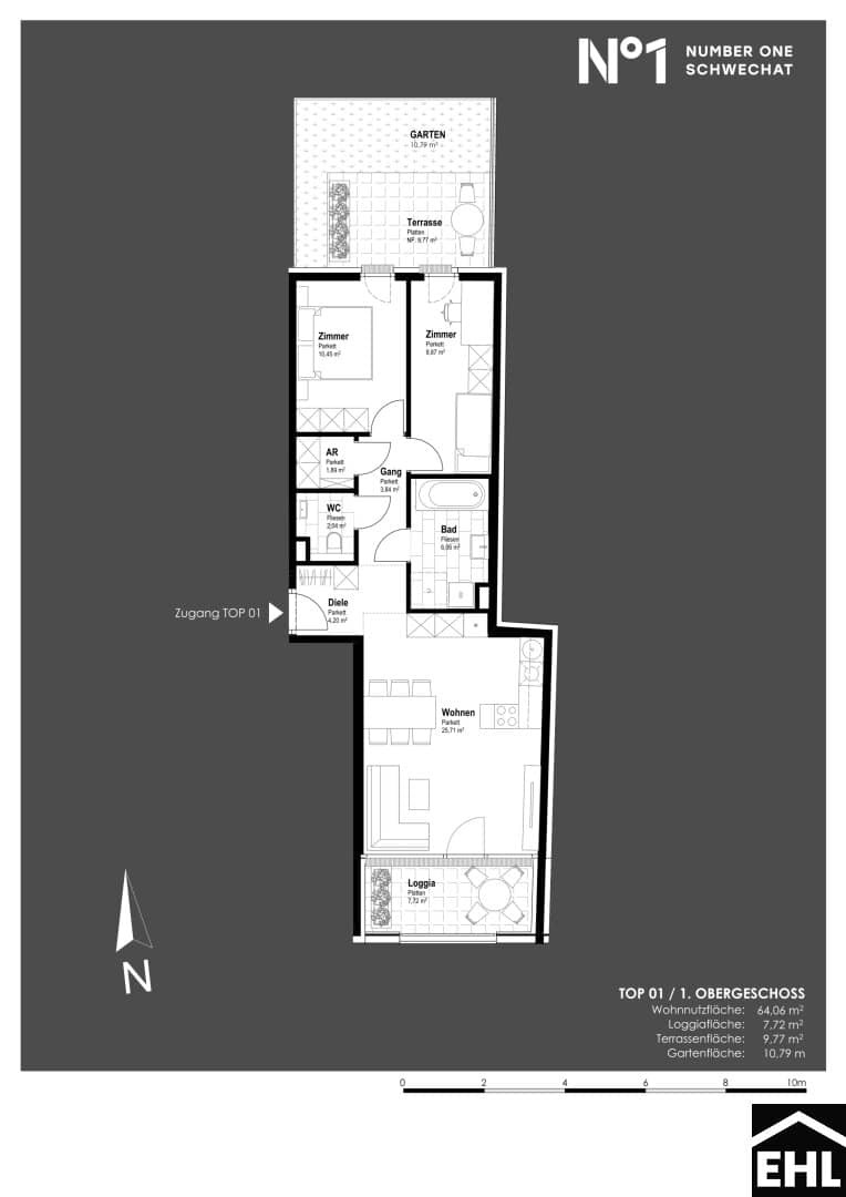 Vorsorgewohnung Neubau am Hauptplatz Balkon Loggia