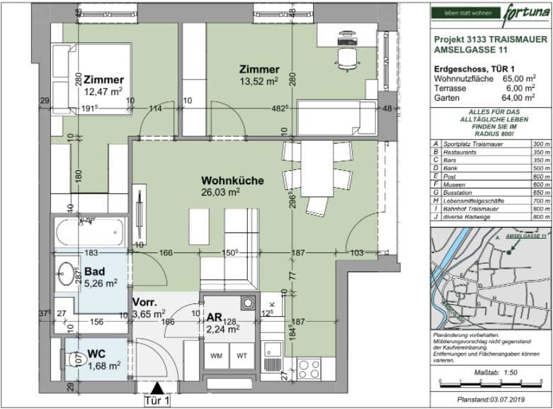 Moderne 3-Zi-Wohnung mit Garten in Traismauer