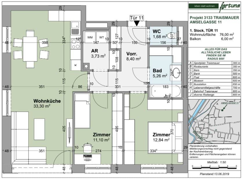 Moderne 3-Zimmer-Wohnung mit Balkon in Traismauer
