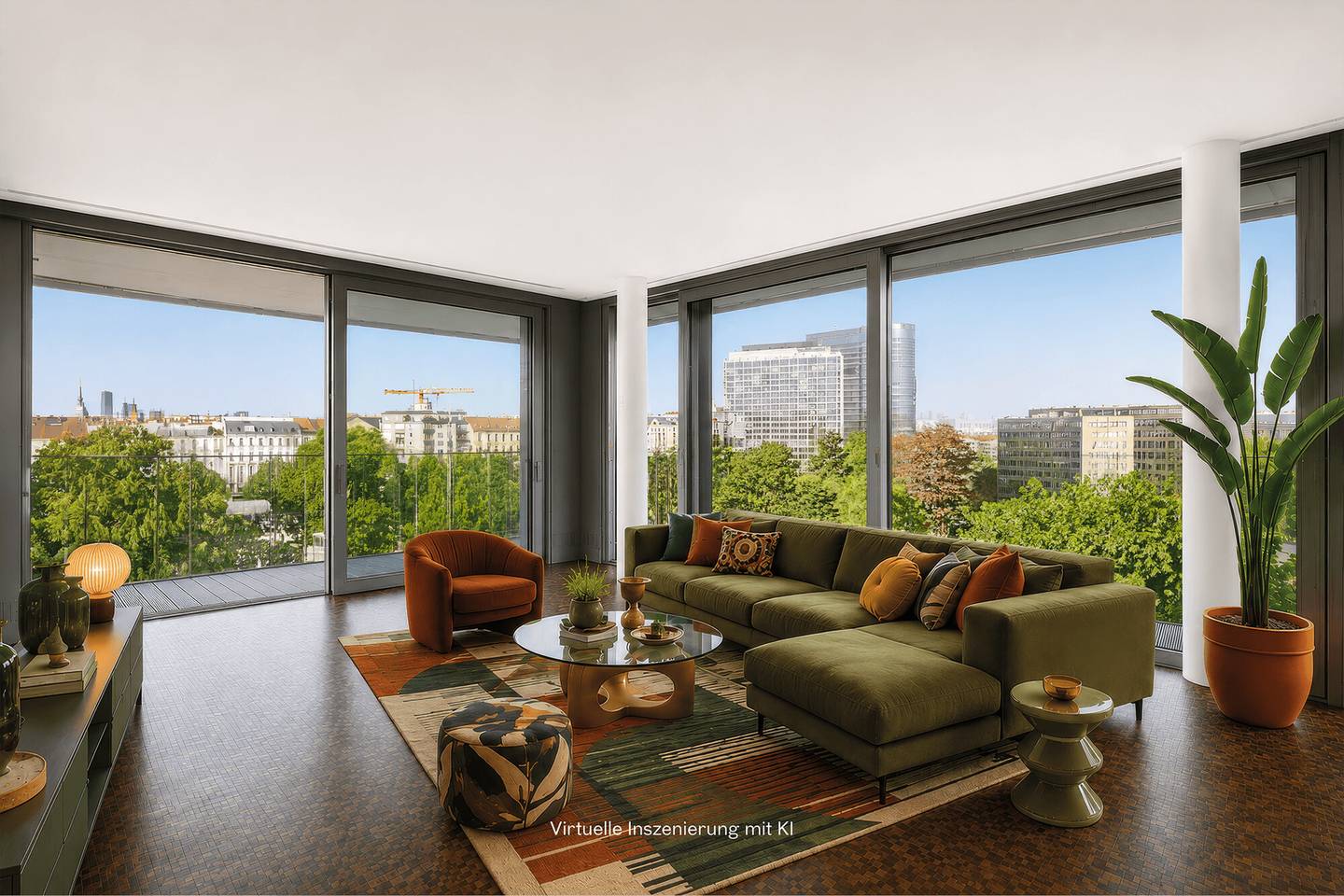 Wohnung mit Donaukanal Blick Panoramafenster