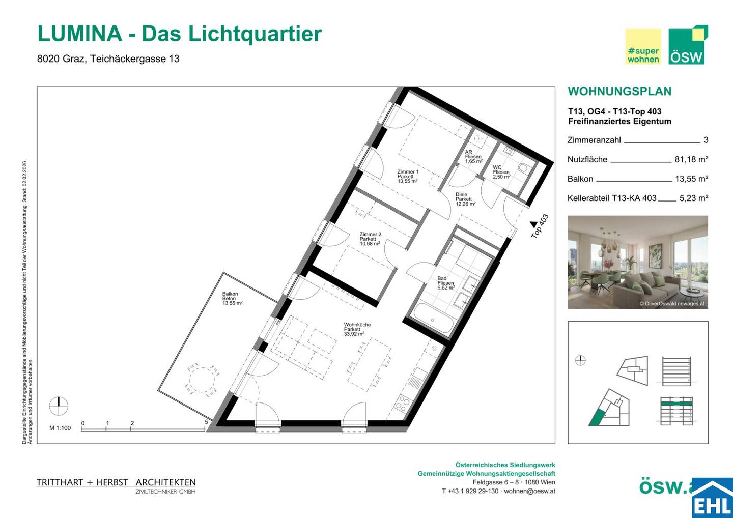 Wohnung Neubau Erstbezug mit Balkon in stadtnaher Lage