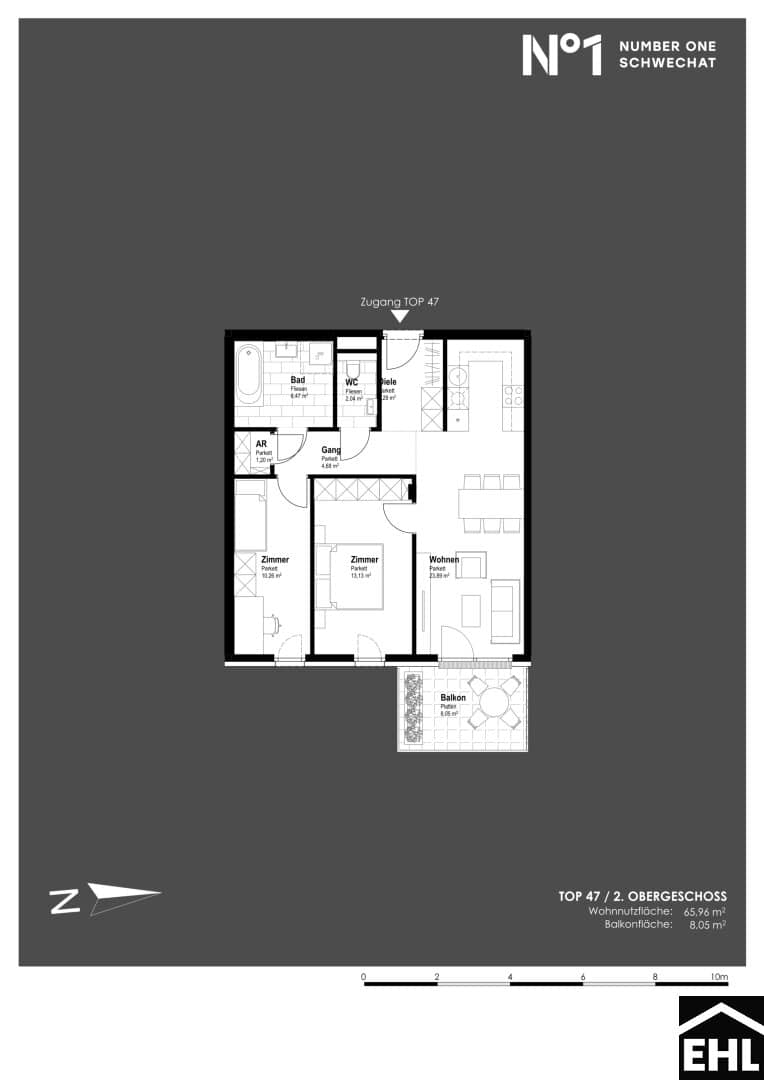 Wohnung Erstbezug Neubau mit Balkon Zentral