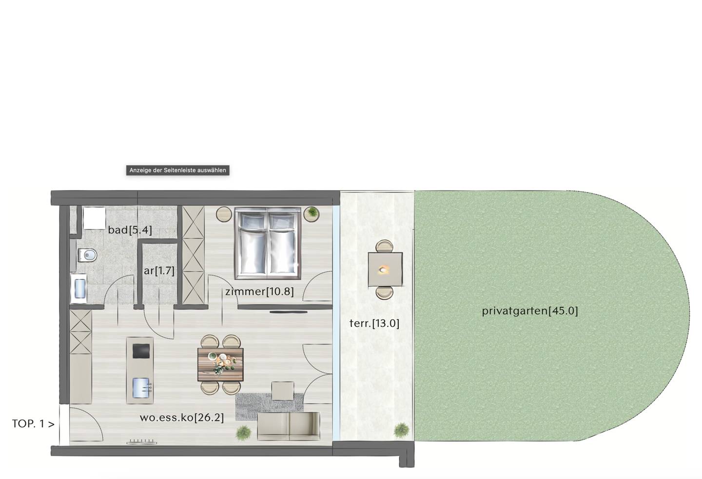 Wohnung mit Terrasse und Garten im Neubau