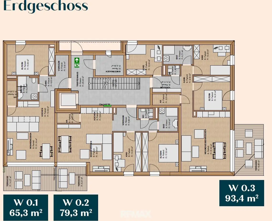 New build apartment near center with garden and terrace