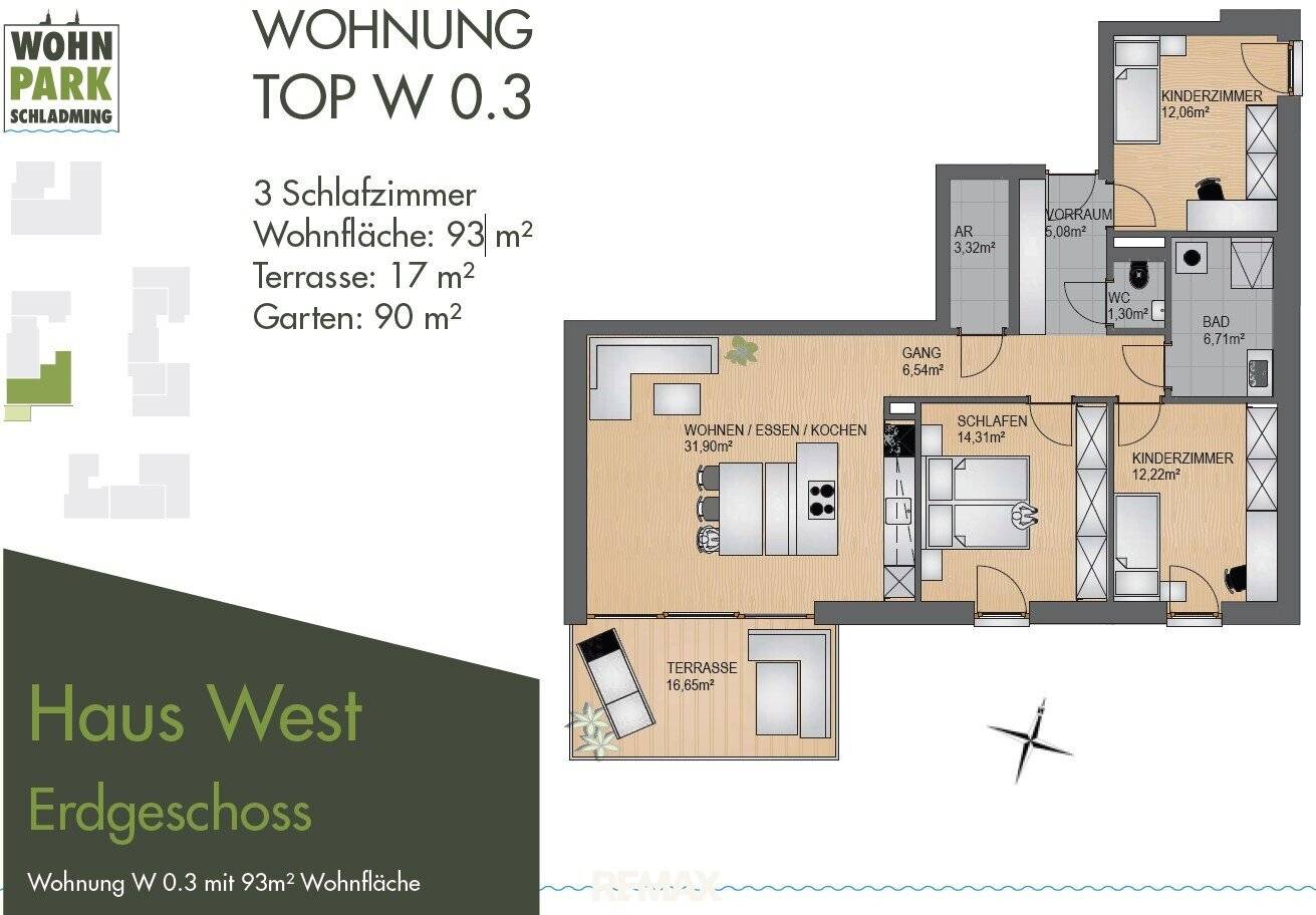 Neubauwohnung nahe Zentrum mit Garten und Terrasse