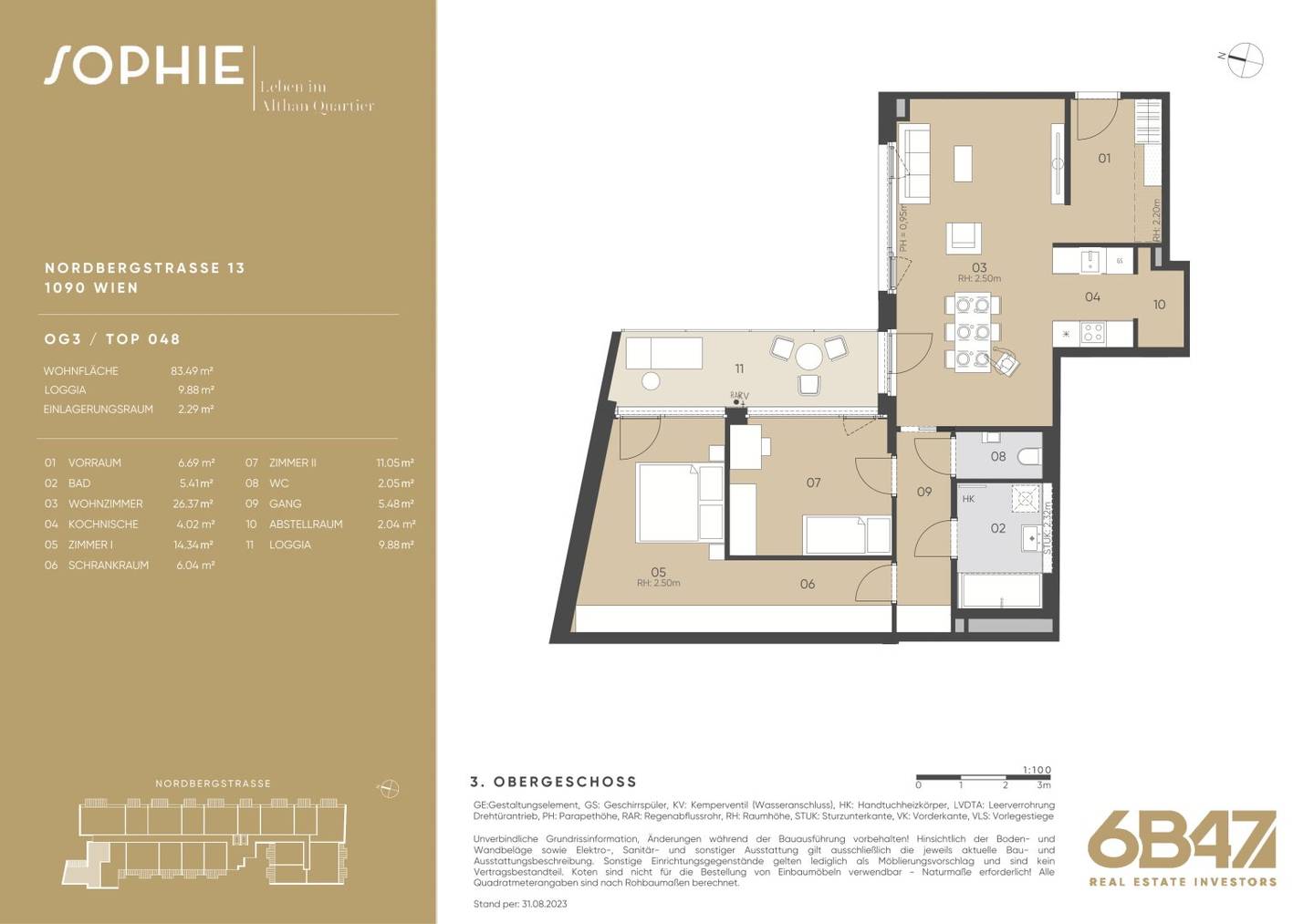 Apartment Sophie new build Alsergrund Loggia