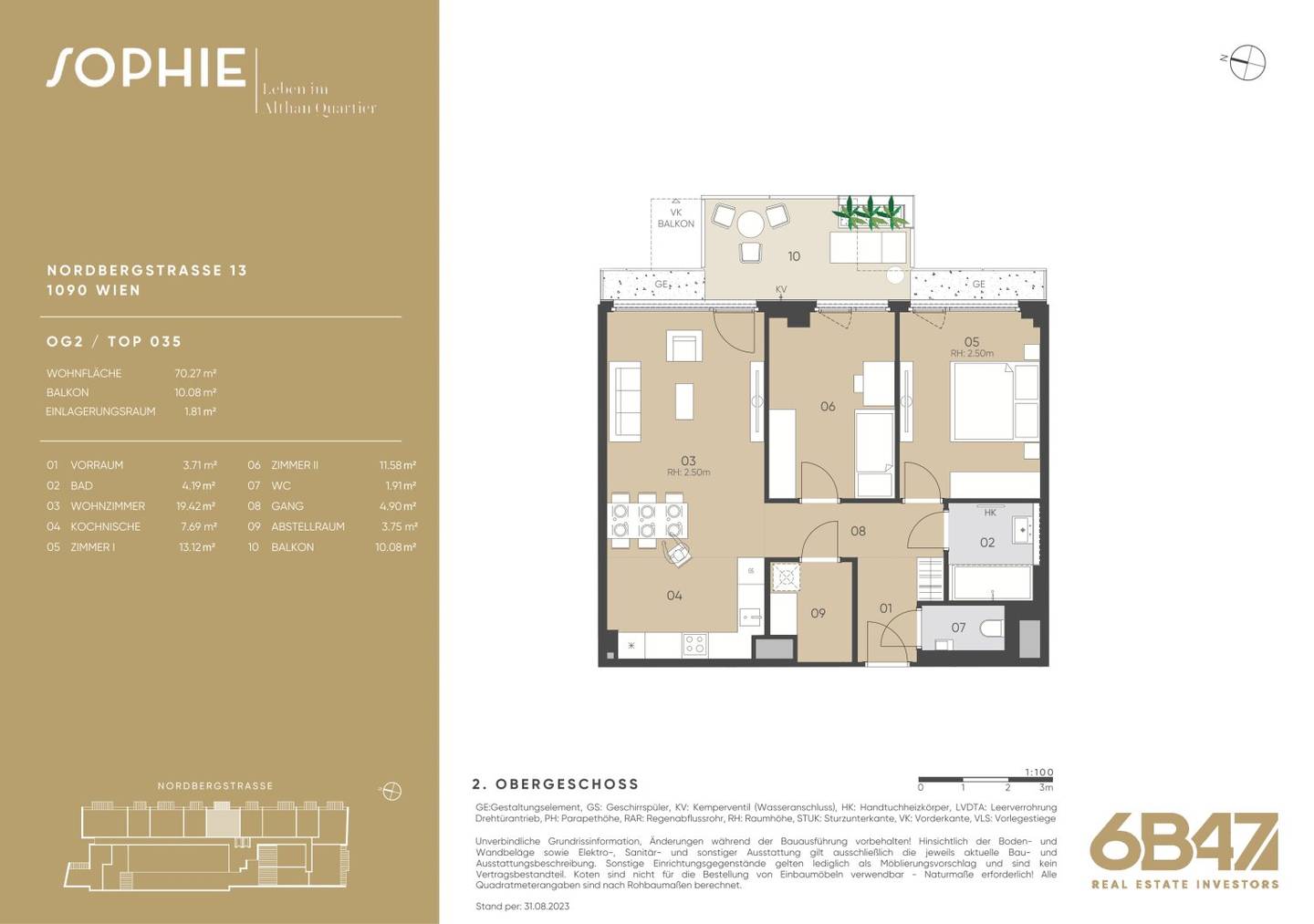 Apartment with balcony and loggia near U4 Friedensbrücke