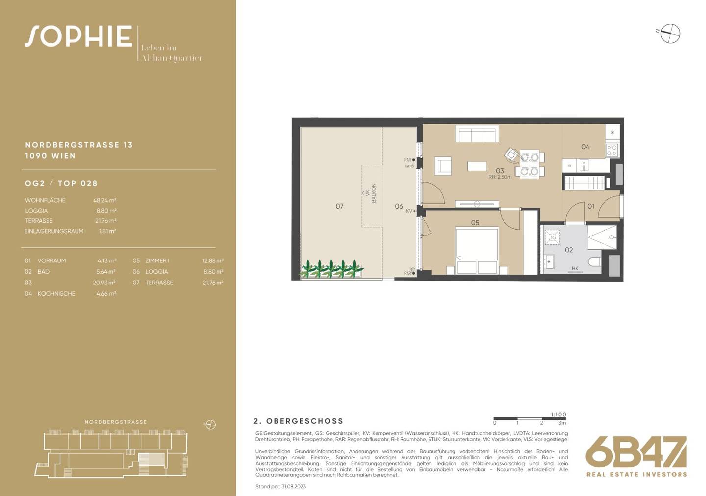 Modern new build apartment with loggia in Alsergrund