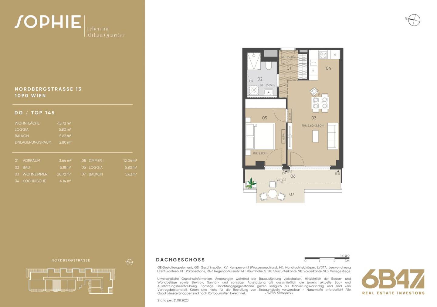 Wohnung im Neubau Sophie Balkon im Alsergrund