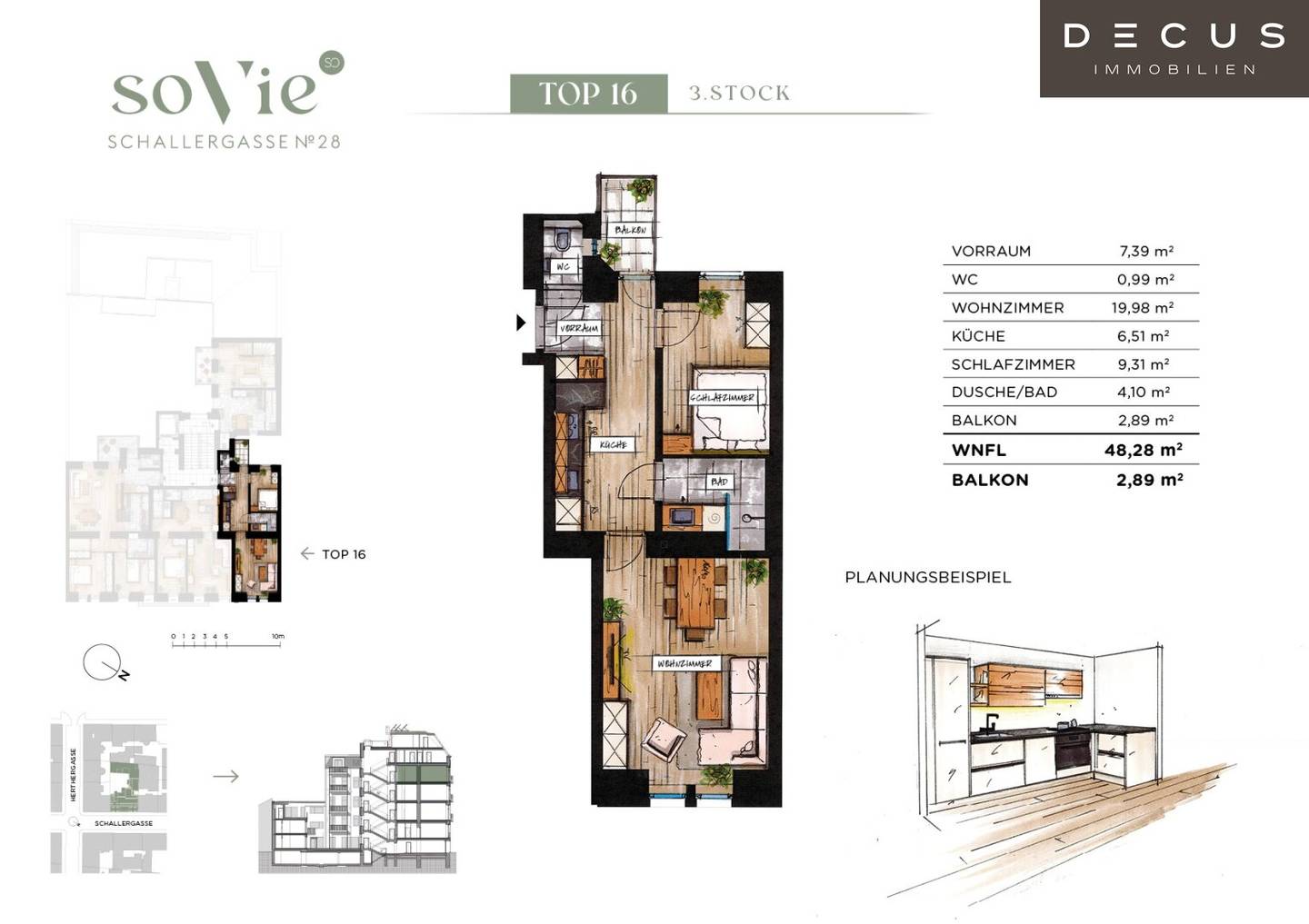 Revitalisierte Altbauwohnung mit Balkon in Meidling