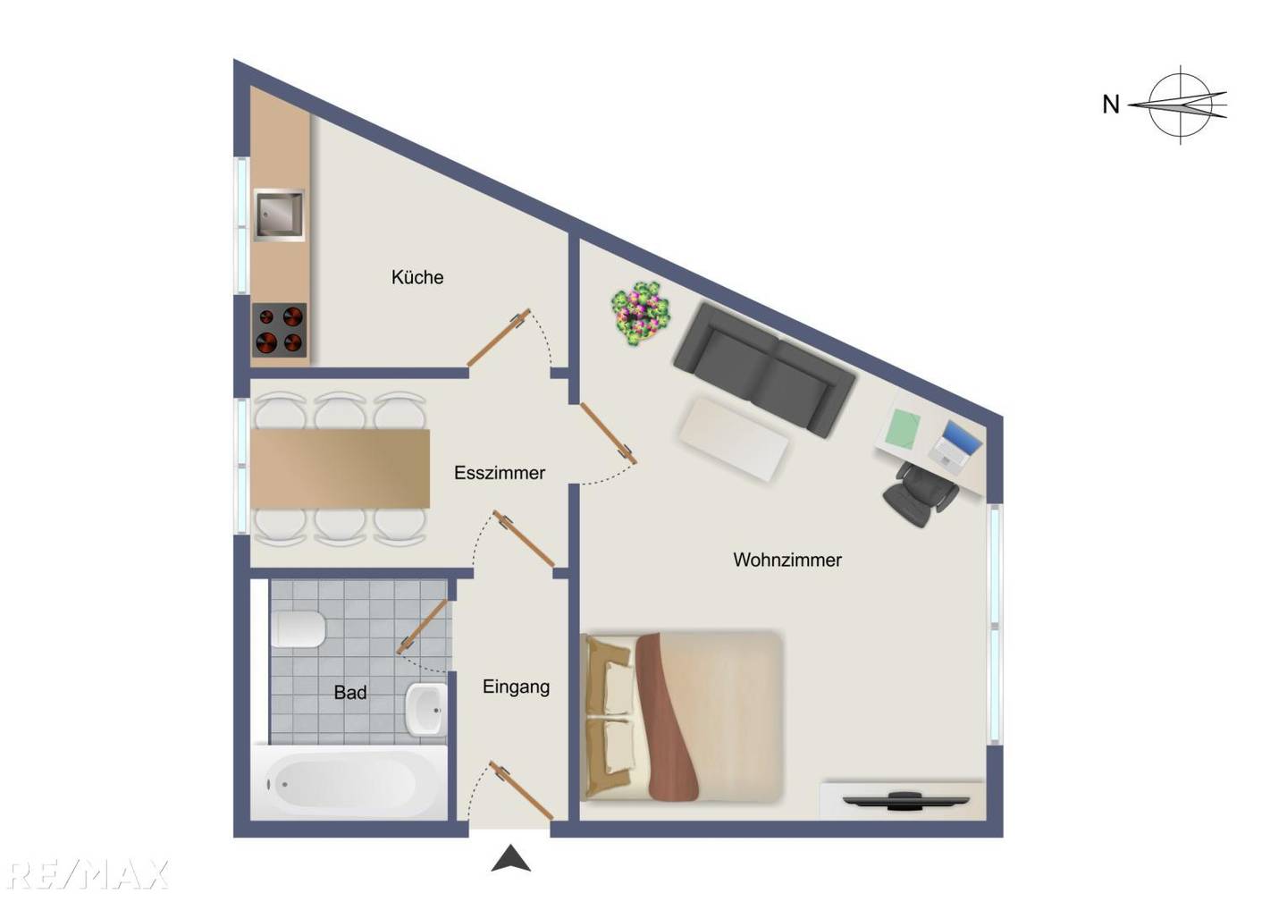 Investor apartment quiet courtyard near transit