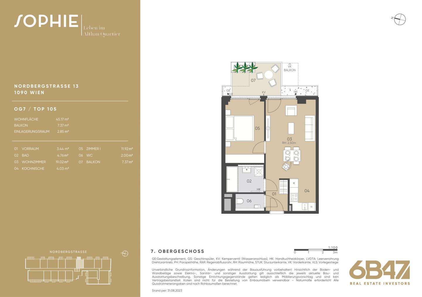 Wohnung Neubauprojekt Sophie Alsergrund Balkon