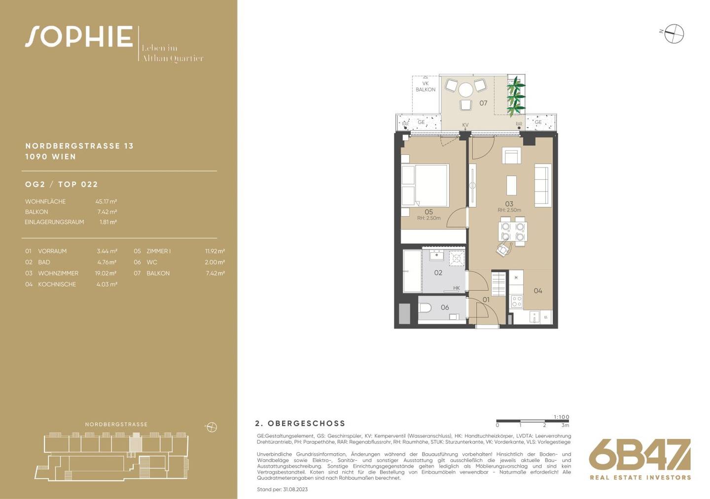 Newly built apartment in Alsergrund with balcony