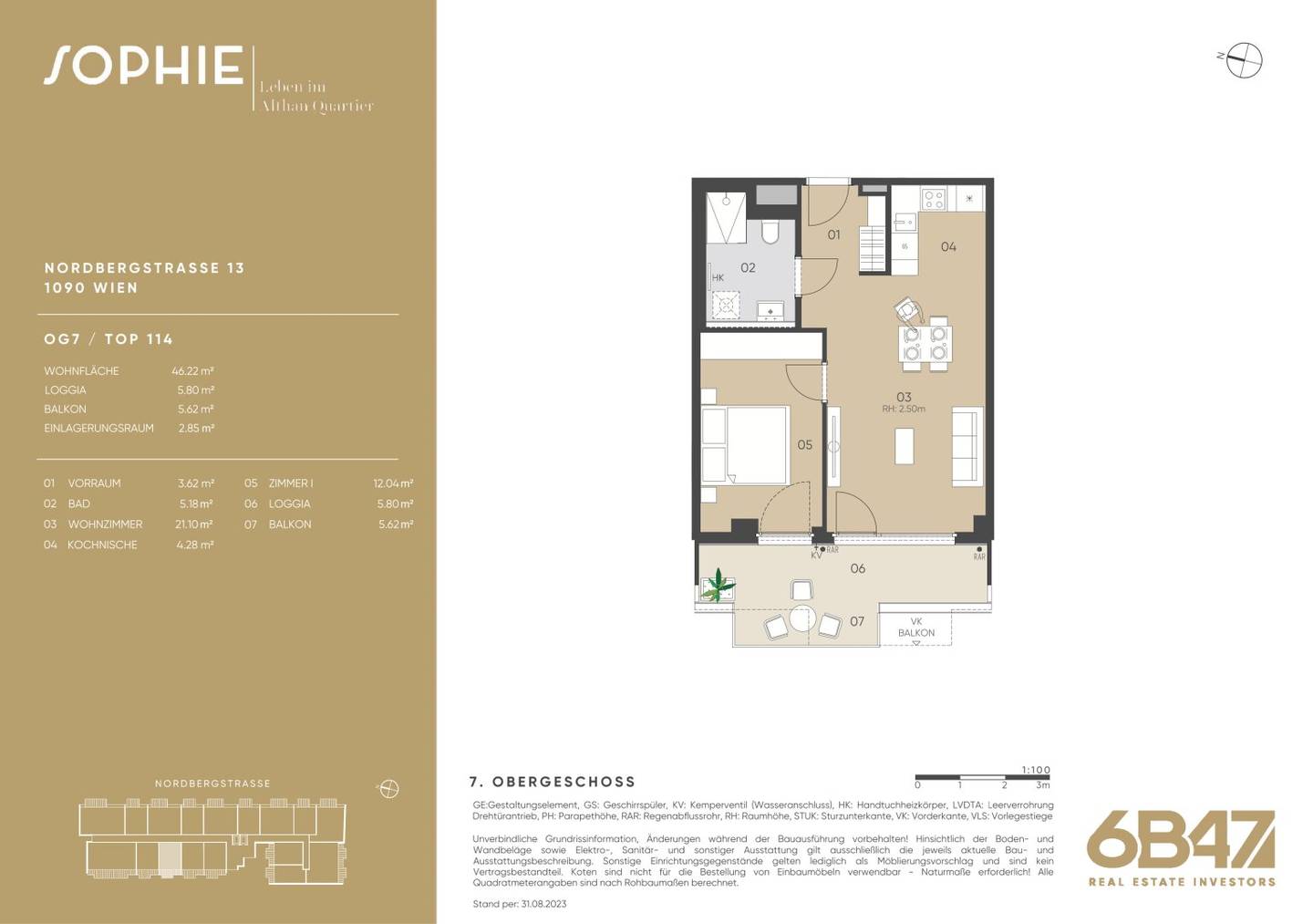 New build Wohnung with sunny loggia near the subway