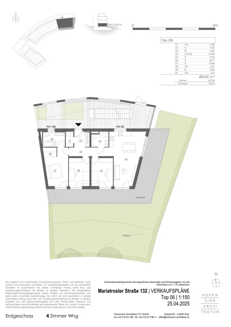 Wohnung Mariatrost mit Terrasse und Privatgarten