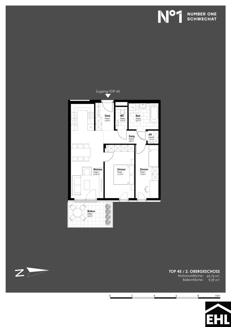 Neubau Erstbezug Wohnung am Hauptplatz Balkon