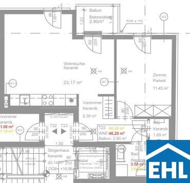 Erstbezug: 2-Zimmer-Wohnung mit Balkon