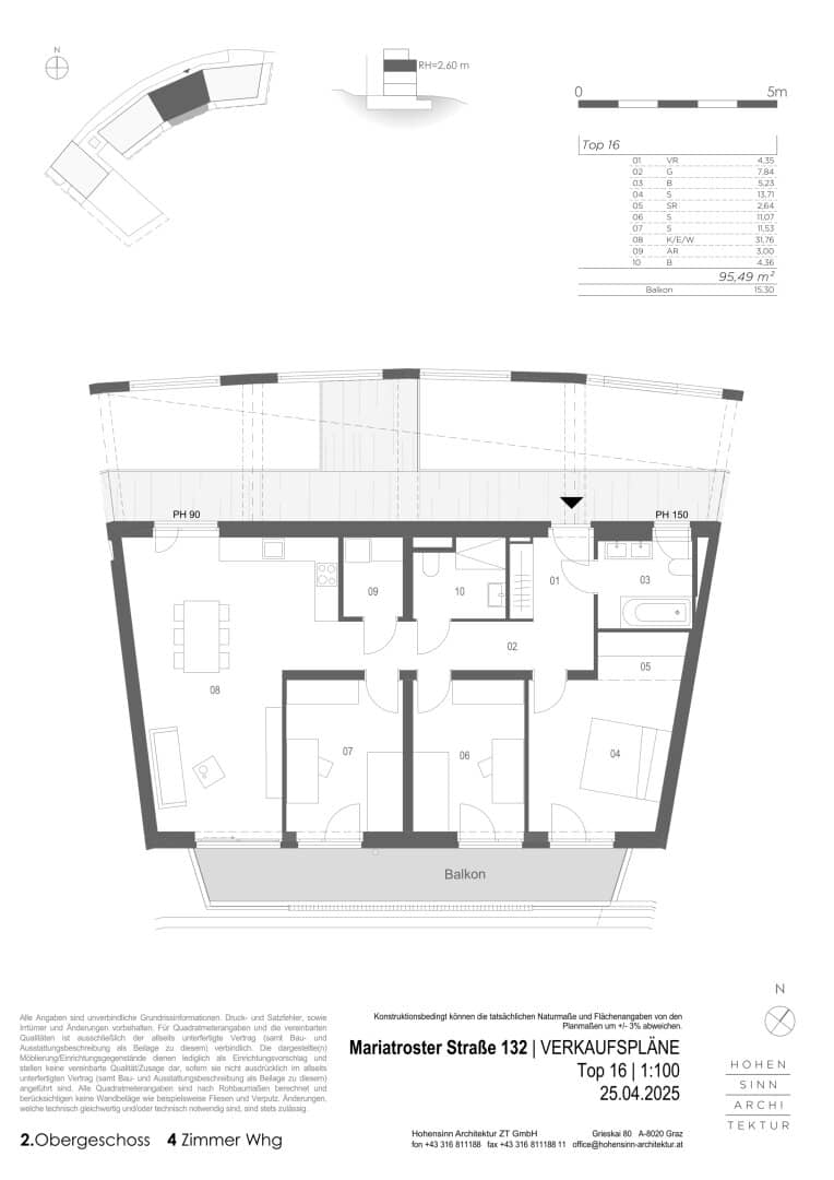 Wohnung in Mariatrost mit heller Raumaufteilung
