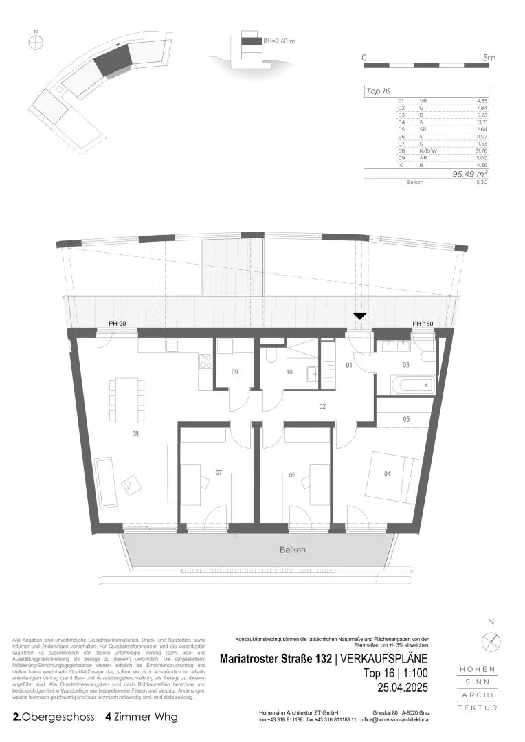 Wohnung in Mariatrost mit heller Raumaufteilung